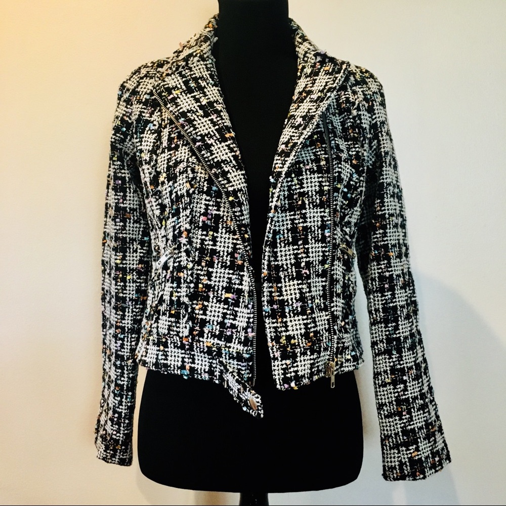 NWOT Sweet Rain colorful black+white blazer